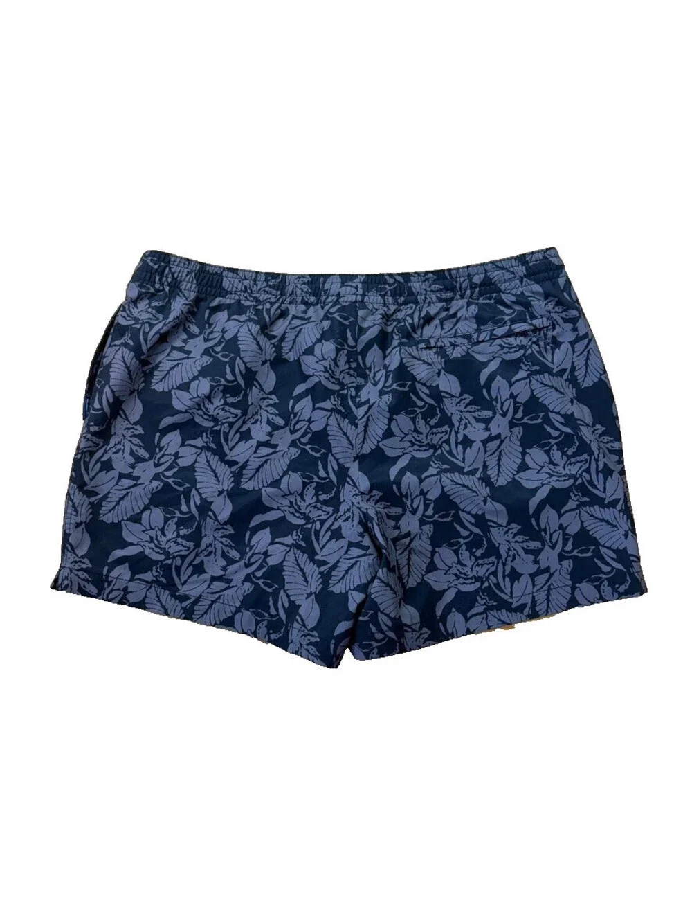 L.L.Bean Swim Trunks Men's XL 40 Navy Gray Floral Board Shorts Lined Drawstring